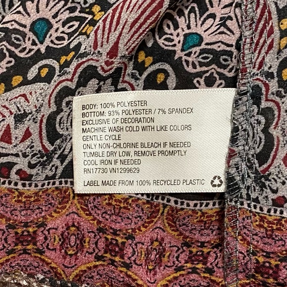 Knox Rose Boho Peasant Blouse XL Velvet Paisley Tassels Statement Sleeves Fairy - Picture 14 of 15